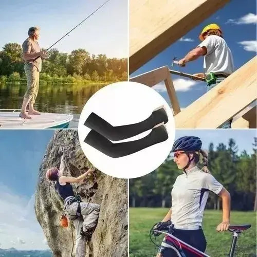 4 Pares Mangas Protectoras Para Brazos Protección Solar Uv Color Negro / Blanco / Gris / Beige
