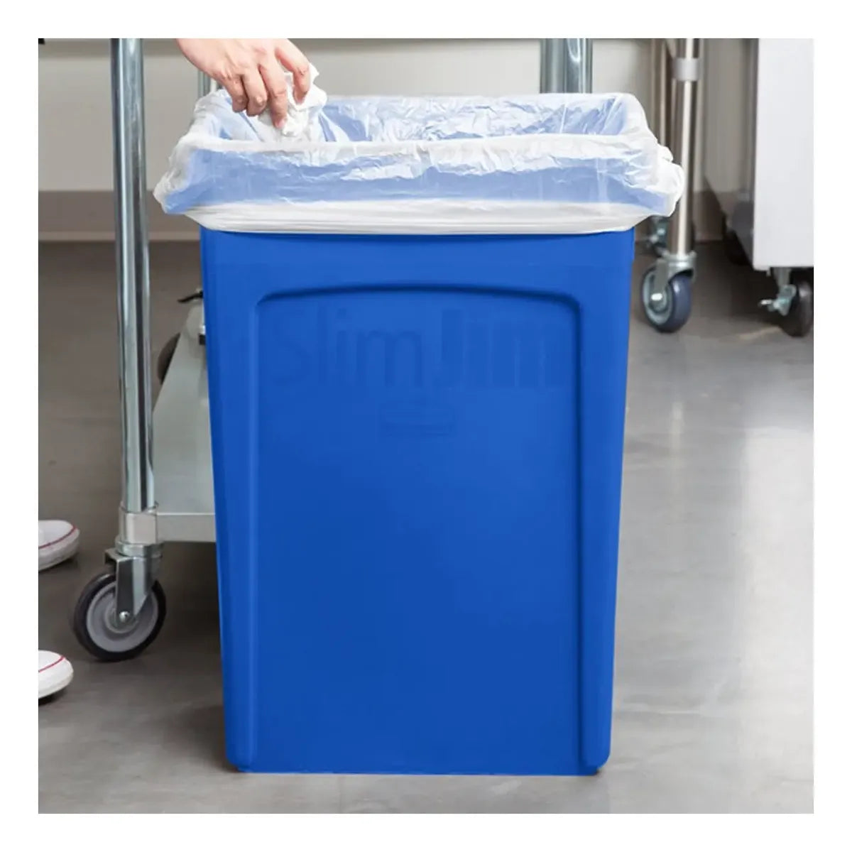 Contenedor Slim Jim Con Logo De Reciclaje 354007 Rubbermaid Color Azul