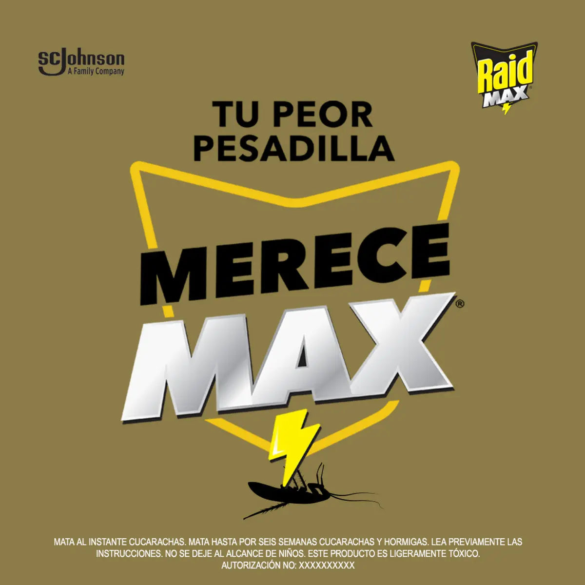 Insecticida en Aerosol Mata Cucarachas Raid Max 285ml