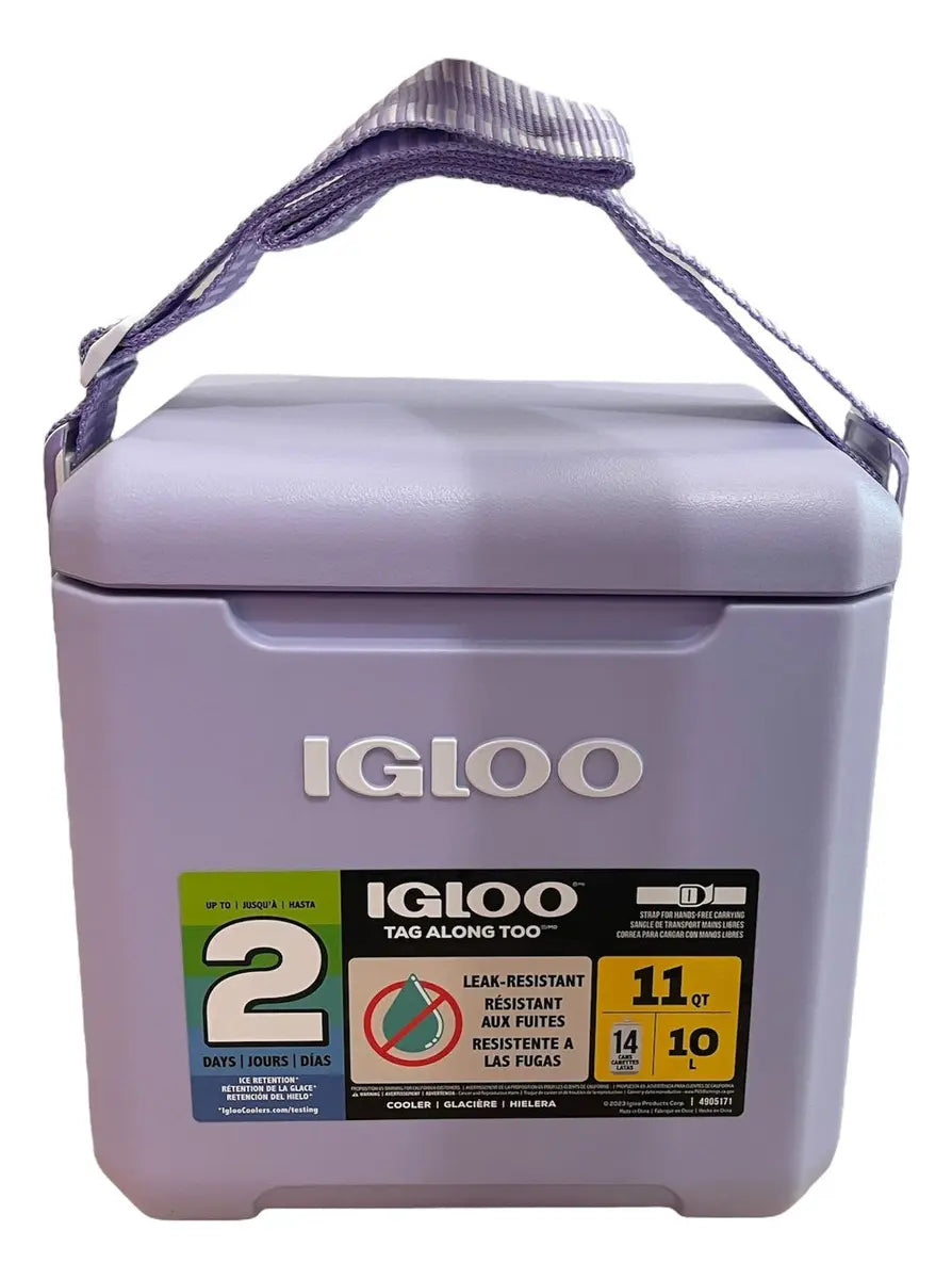 Hielera Igloo Ta Too Cooler 11 Qt 14 Lata Correa Ajustable P Color Lila