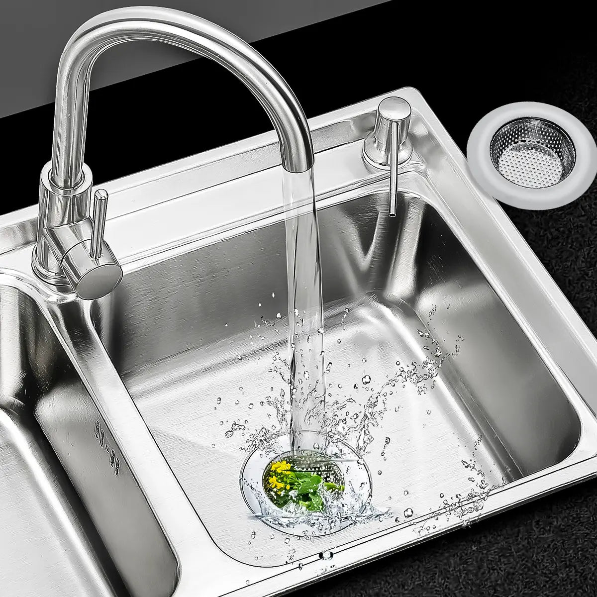 2 Pzs Coladora De Fregadero Tarja De Cocina En Acero Inoxidable 9 Cm, Rejilla Para Atrapar Restos De Comida. Fácil De Co