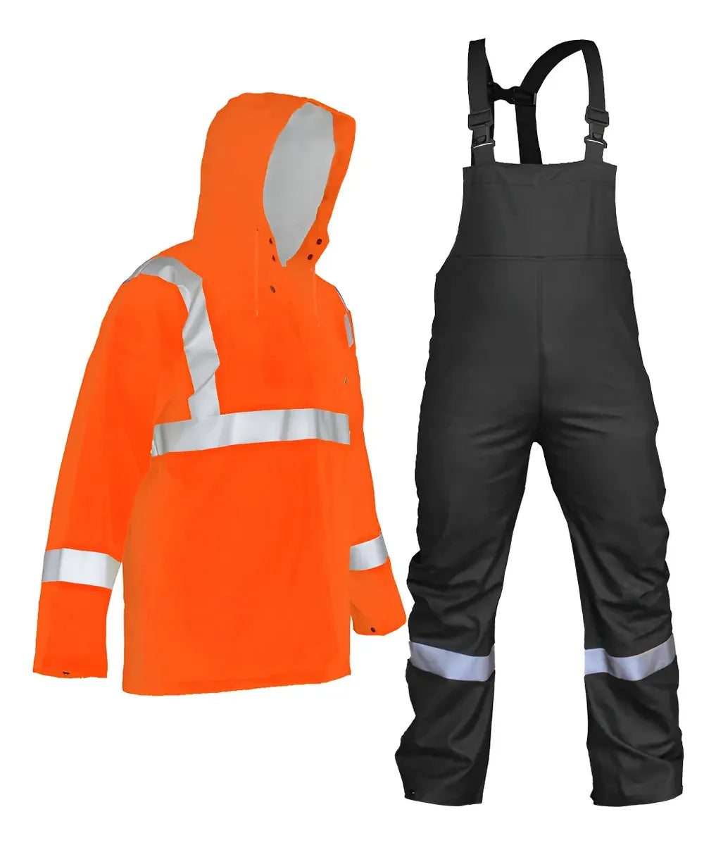 Conjunto Impermeable Peto Pvc/poliéster Reflejante Uso Rudo