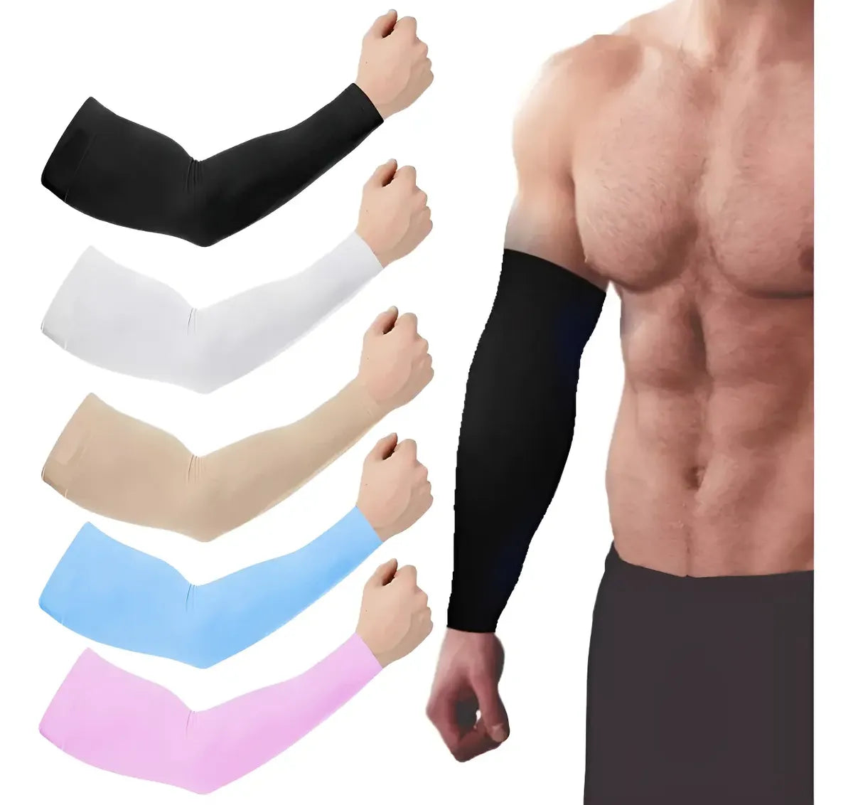 Mangas Protectoras Uv Licra Protector Rayos Sol Deportes F