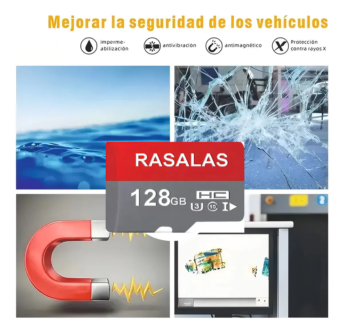 Tarjeta micro SD 128GB Rasalas UHS-I Clase 10 con Adaptador 90MB/s
