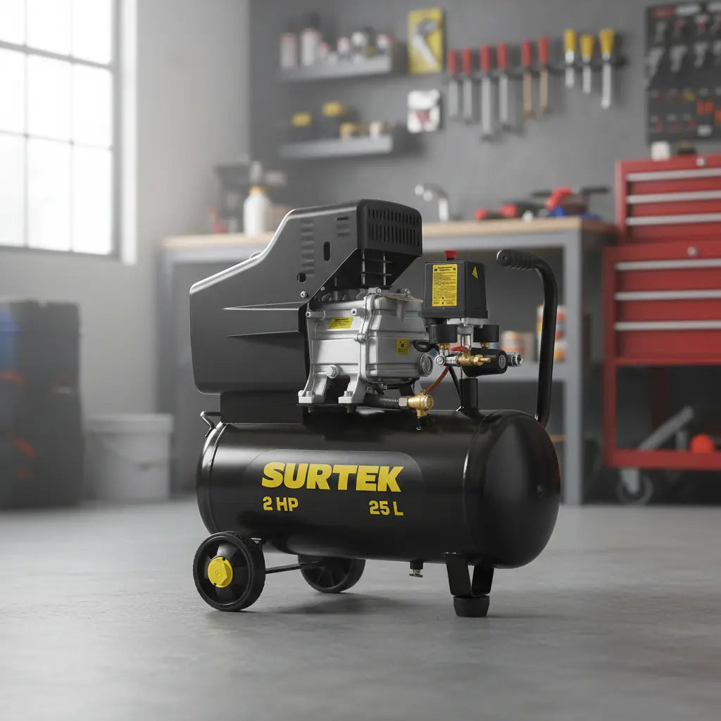 Compresor De Aire Electrico Lubricado 25l Surtek Comp425b