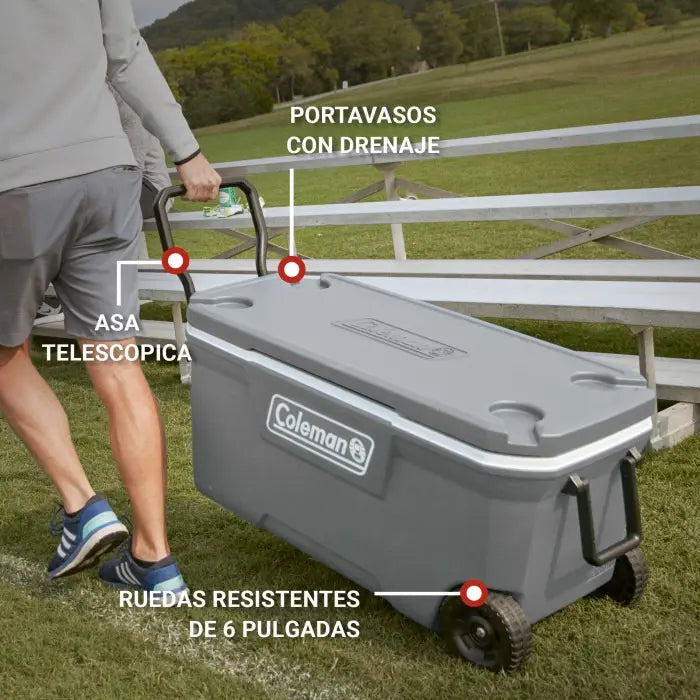 Nevera Con Ruedas Coleman Azul 62 Cuartos Galón Wheeled Coolers