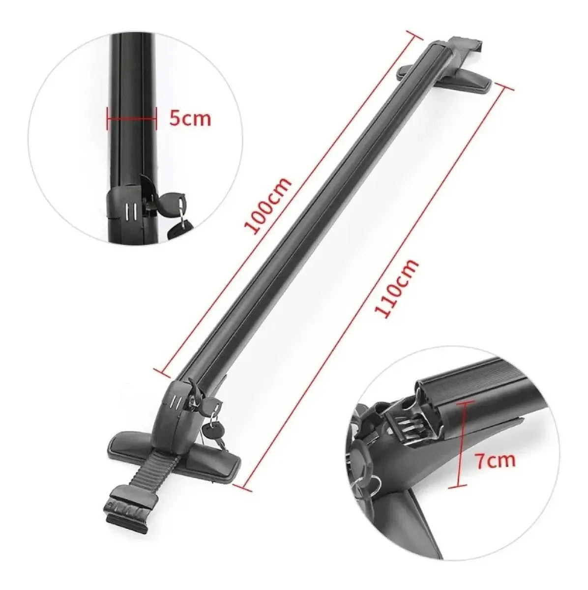 Barras Portaequipaje Universales Rack Aluminio Con Ganchos