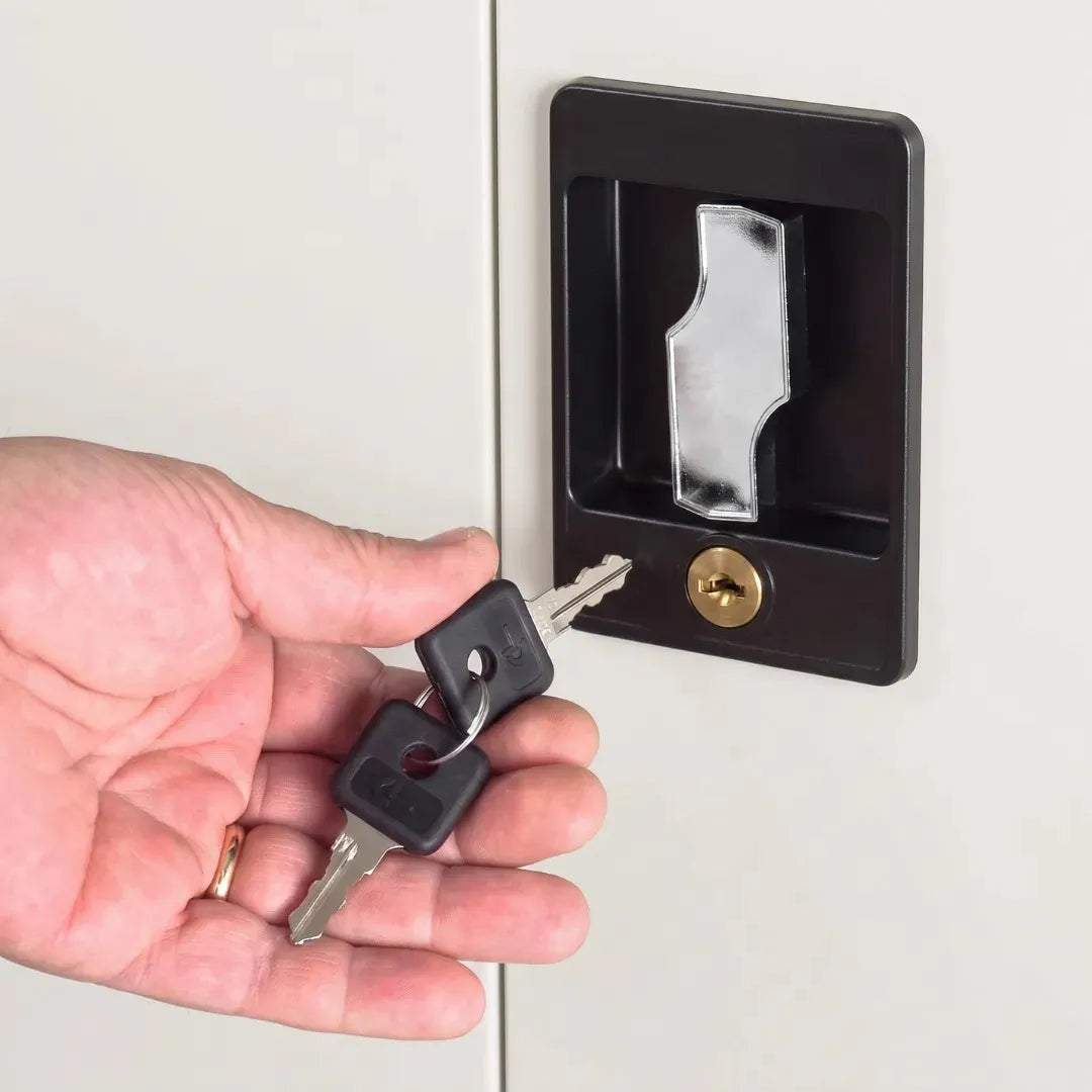 Locker Anaquel Mueble 4 Repisas Ajustables Metálico Eke Life Home Color gris con Cerradura con llave para Oficina Bodega