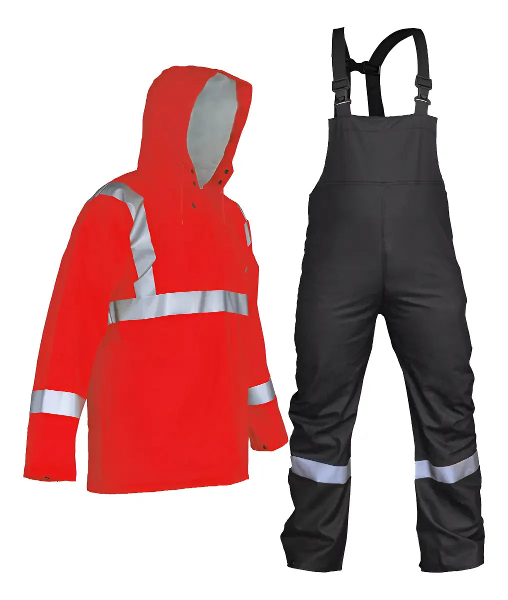 Conjunto Impermeable Peto Pvc/poliéster Reflejante Uso Rudo