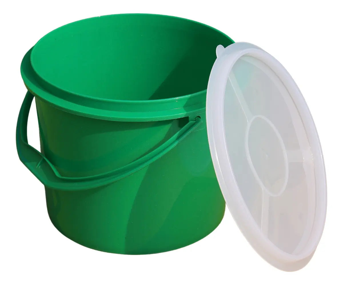 4 Cubetas Bote Lechero Con Tapa 5 Litros Plastico Cocina Color Verde