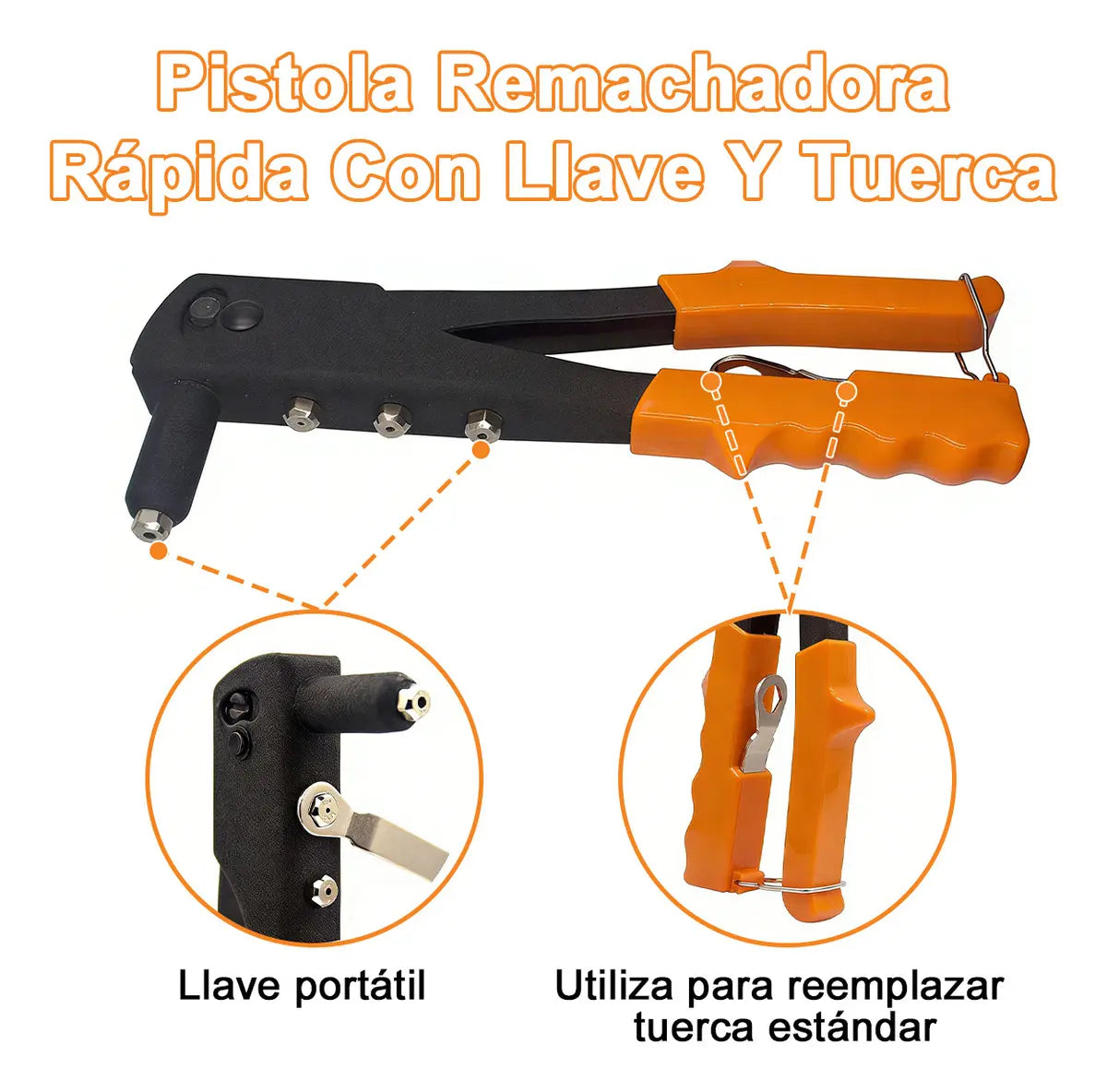 Pistola De Clavos Palet Tuerca Remache Remachadora Manual 201pzs, Portátil Profesional Pistola De Fijación De Pared De C