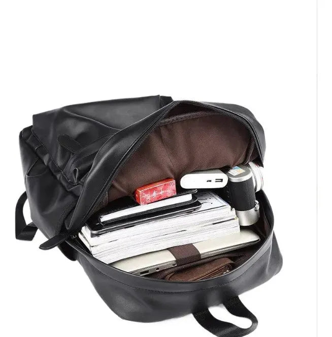 Mochila Para Laptop 15 Pulgadas Mochilas Para Mujer Hombres Impermeable Cuero Pu Retro Moda Casual Bolso De Viaje Escuel