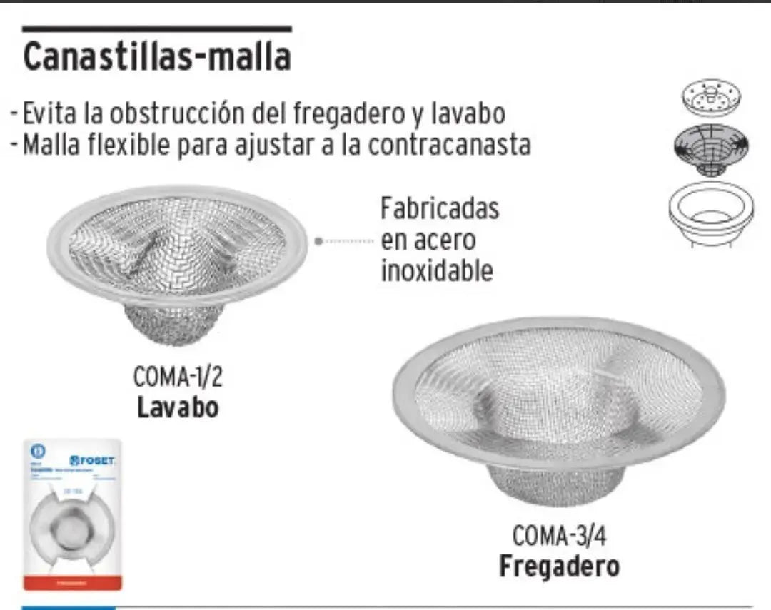 Set 3 Coladeras Malla Sink Strainer Fregadero Tarja Acero Inoxidable