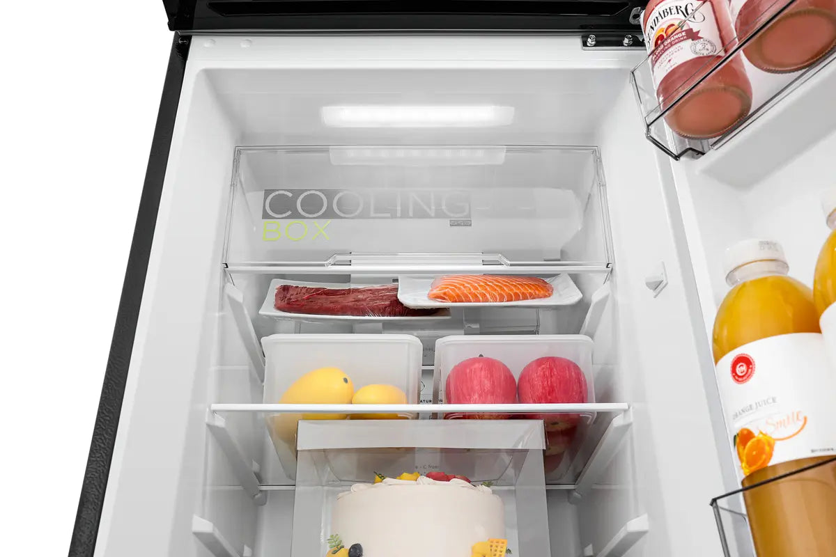 Refrigerador Top Mount Midea Inverter Quattro Jazz Black 9 Pies Cúbicos