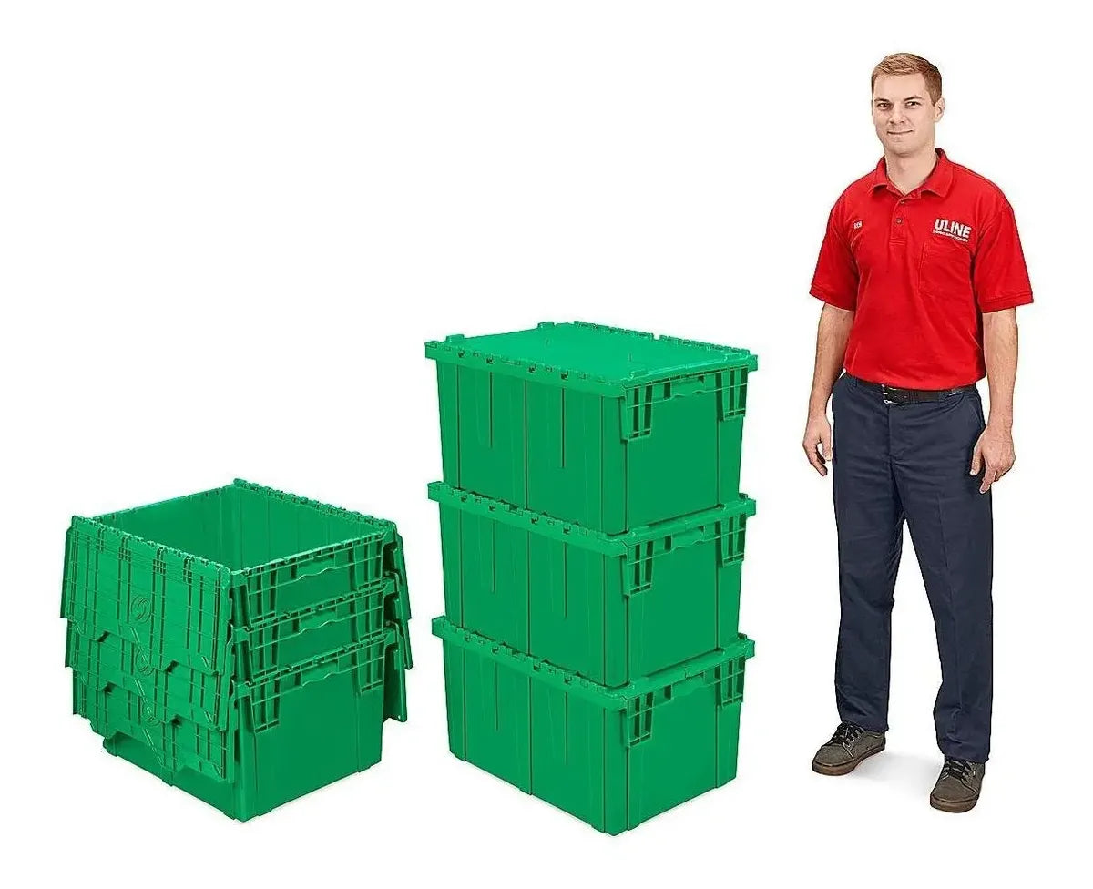 Contenedores Plásticos De Almacen - 66x48x36cm, Verde -3/paq