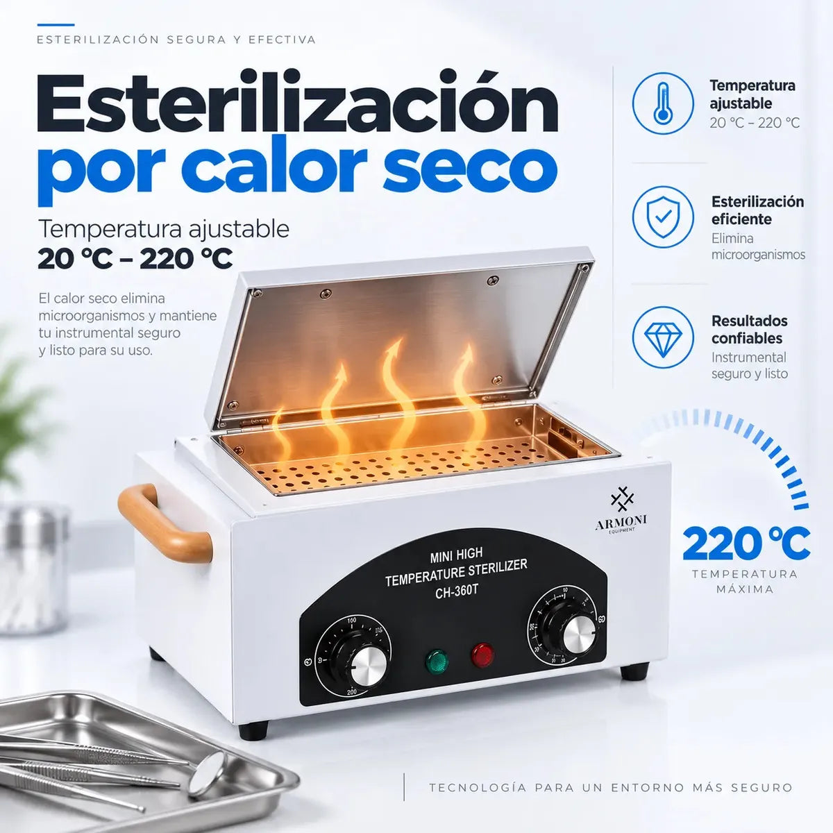 Esterilizador Quirurgico Armoni CH360T Calor 300w 2.2l ...