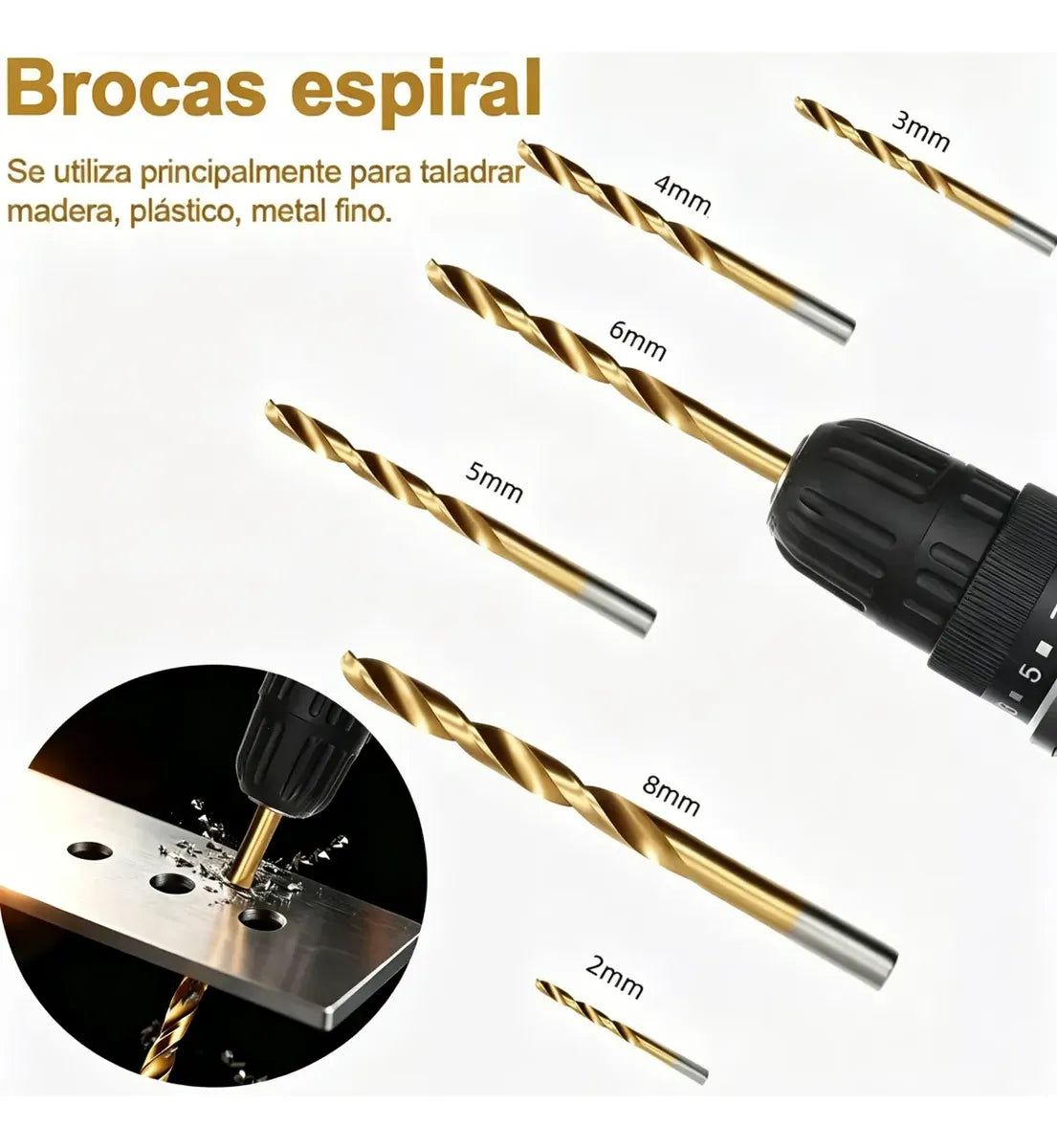 Juego 16 Brocas De Acero Para Madera, Metal Y Concreto
