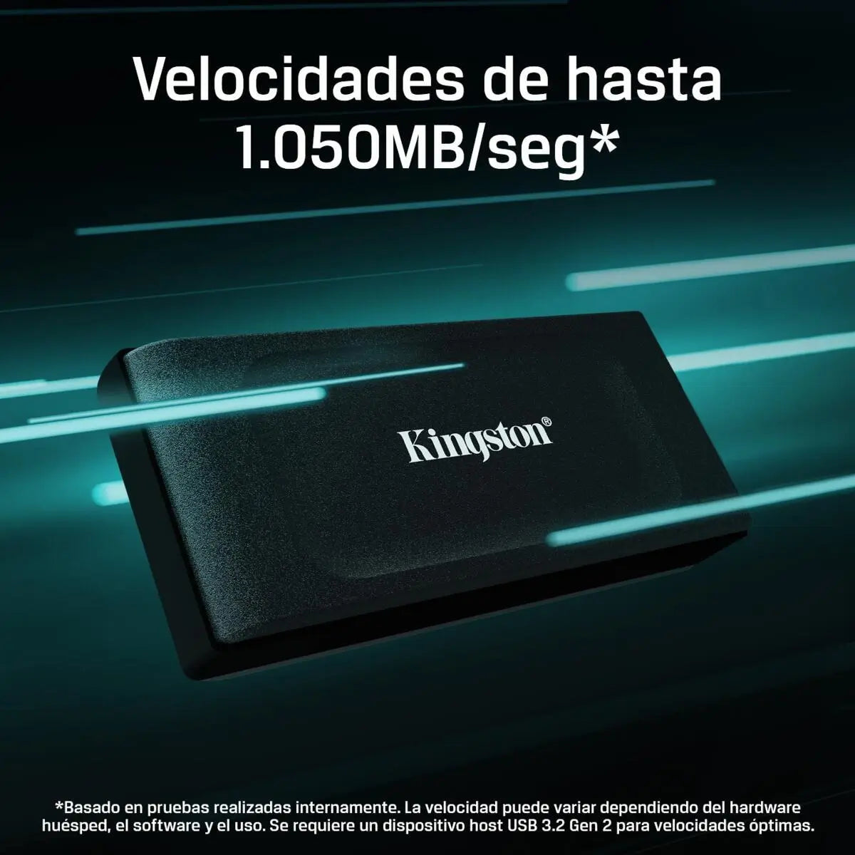 Unidad Estado Solido Kingston Ssd Xs1000 Externo 1tb Usb 3.2 Color Negro