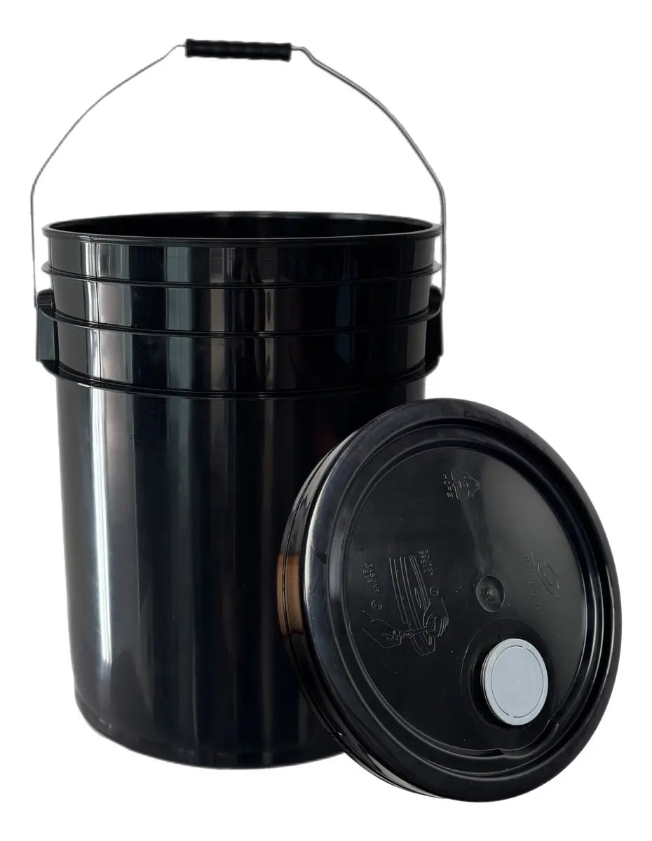 Cubeta Plástico Tapa Flex 19 Litros Grado Alimenticio Color Negro