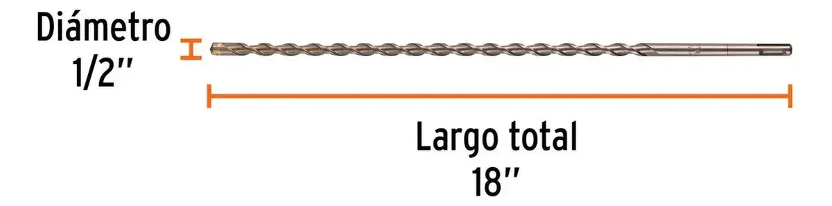 Caja Con 5 Broca Sds Plus 1/2 X 18', Truper