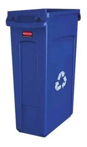 Contenedor Slim Jim Con Logo De Reciclaje 354007 Rubbermaid Color Azul