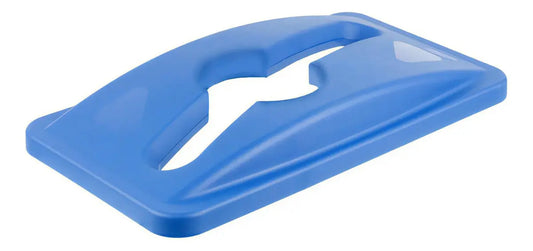 Tapa Mixta De Reciclaje Rubbermaid Para Contenedor Slim Jim Color Azul