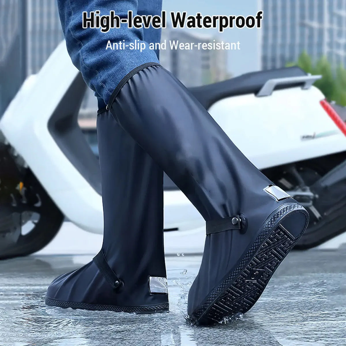 Rain Shoe Cover High Tube Pvc Waterproof Covers Reusable