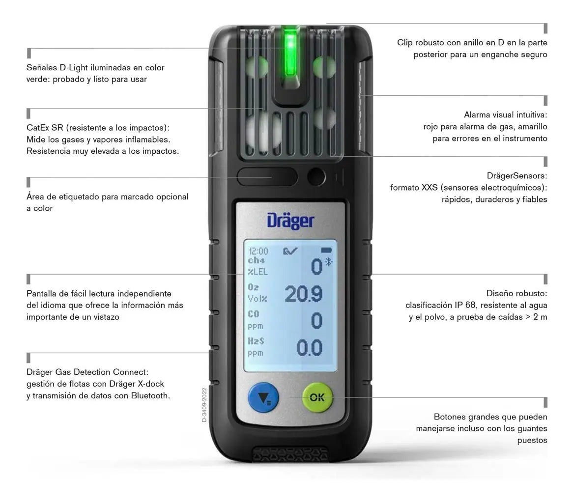 Detector De Gases Ex, O2, Co Lc, H2s Lc Dräger X-am® 2800
