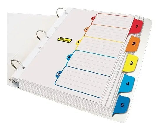 Separadores Carta Multicolor Printaform 5 Pestañas Plastificadas