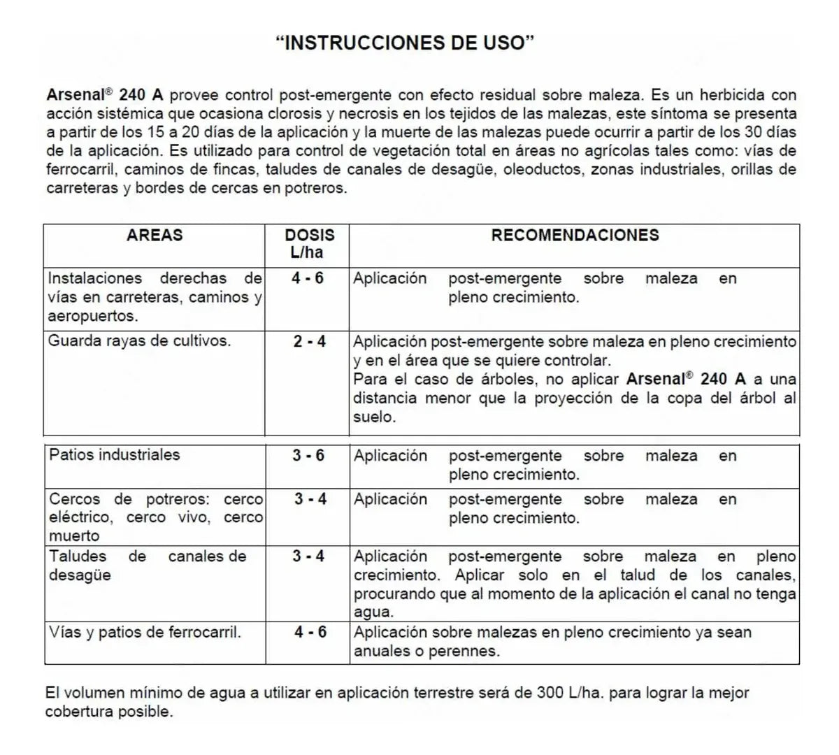 Arsenal Herbicida Pasto Zacate Hierba Dificil 3000 M2 Basf