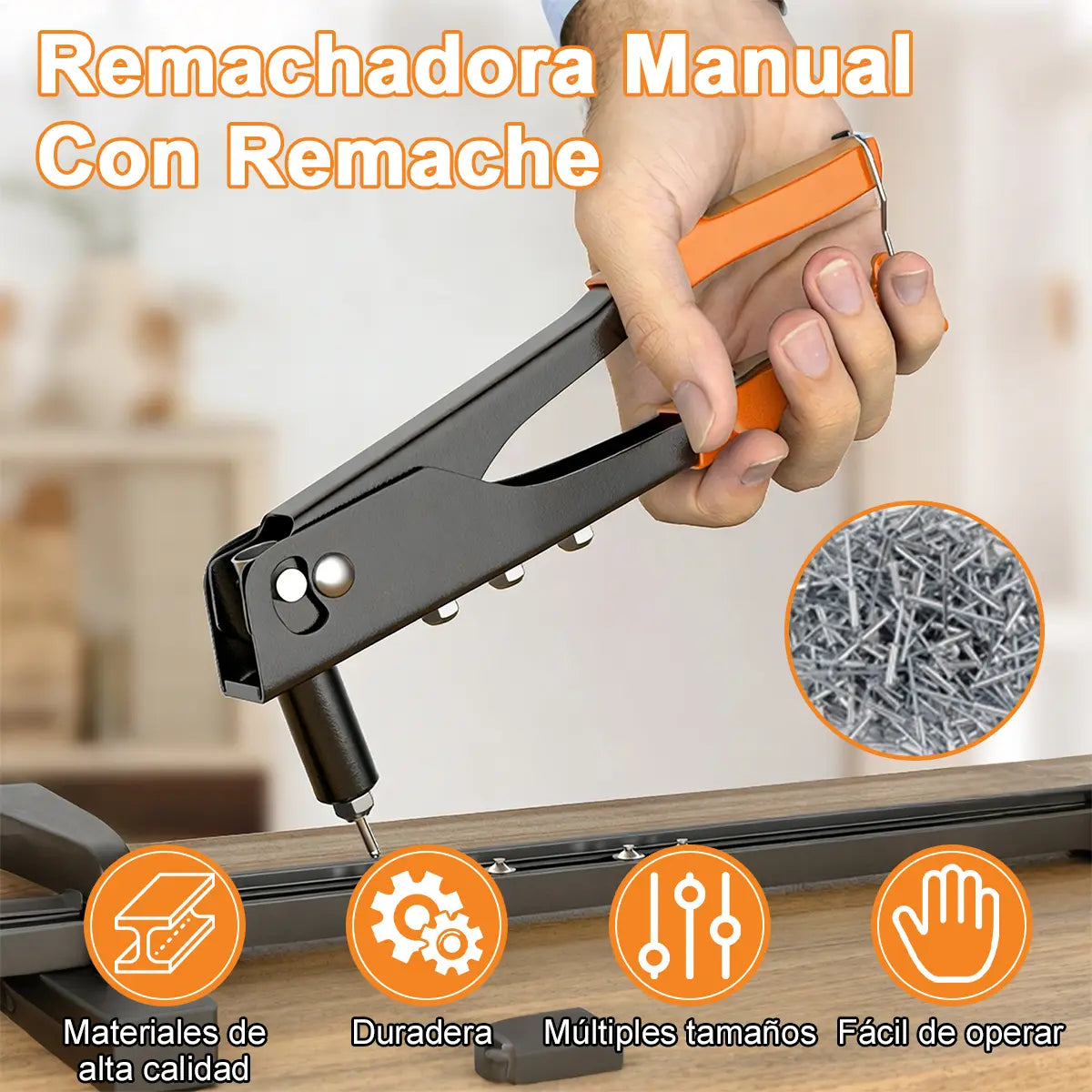 Pistola De Clavos Palet Tuerca Remache Remachadora Manual 201pzs, Portátil Profesional Pistola De Fijación De Pared De C