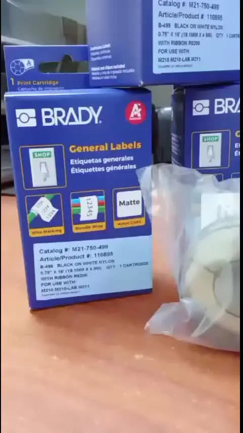 Etiquetas Brady M21-750-499 Blanco Con Tinta Negra .75x16ft
