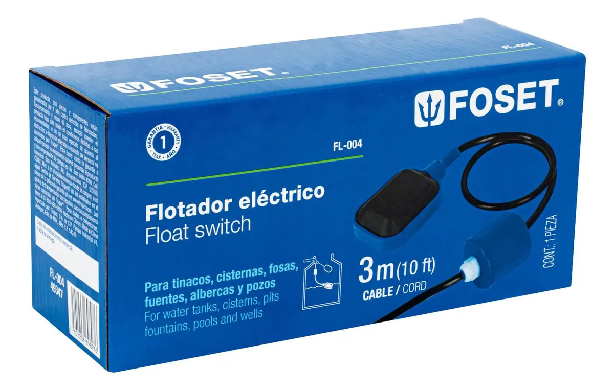 Flotador Eléctrico Para Cisterna O Tinaco 3m Foset Fle-3