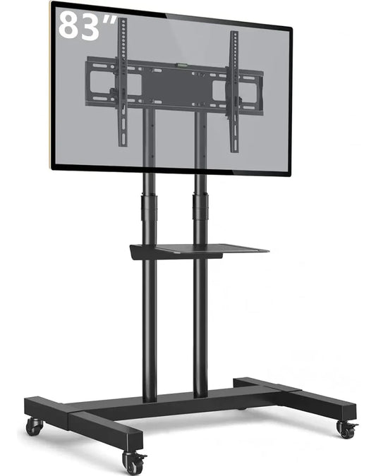 Soporte Tv Móvil Con Ruedas Bloqueables (32-83 Pulgadas) Negro