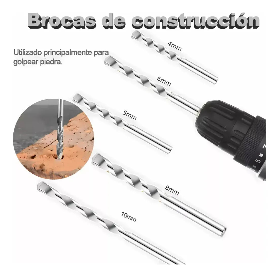 Juego 16 Brocas De Acero Para Madera, Metal Y Concreto