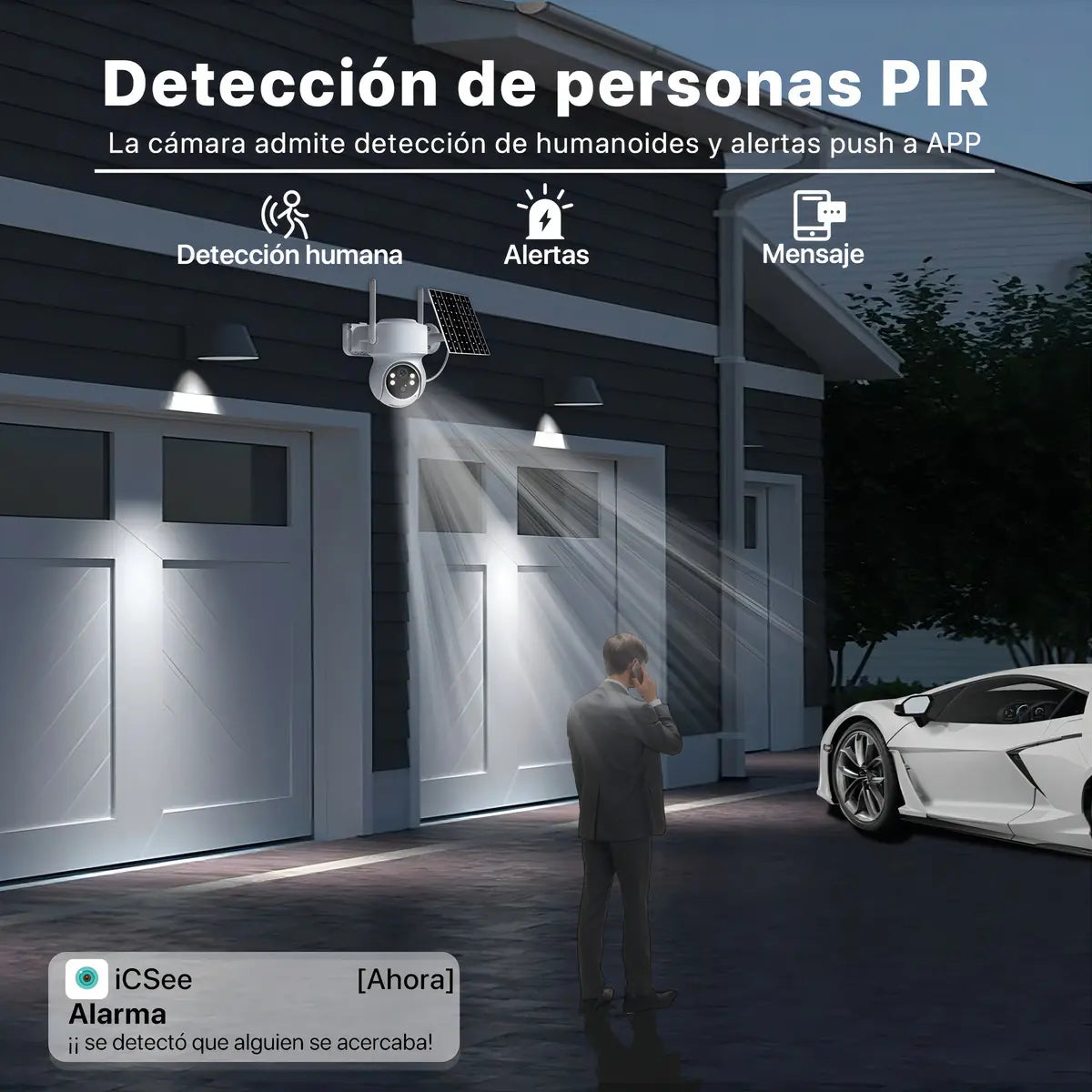 Cámara Seguridad WiFi Exterior Wonsdar 2MP Solar IP66 Visión Nocturna