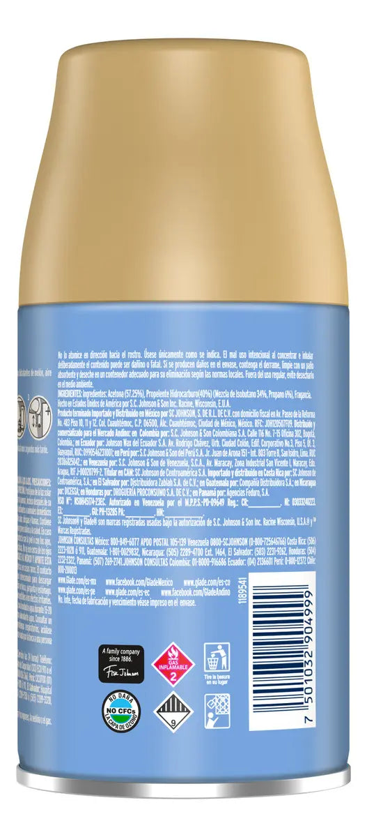 Repuesto Para Aromatizante Glade Caricias De Algodón Repuesto 175g