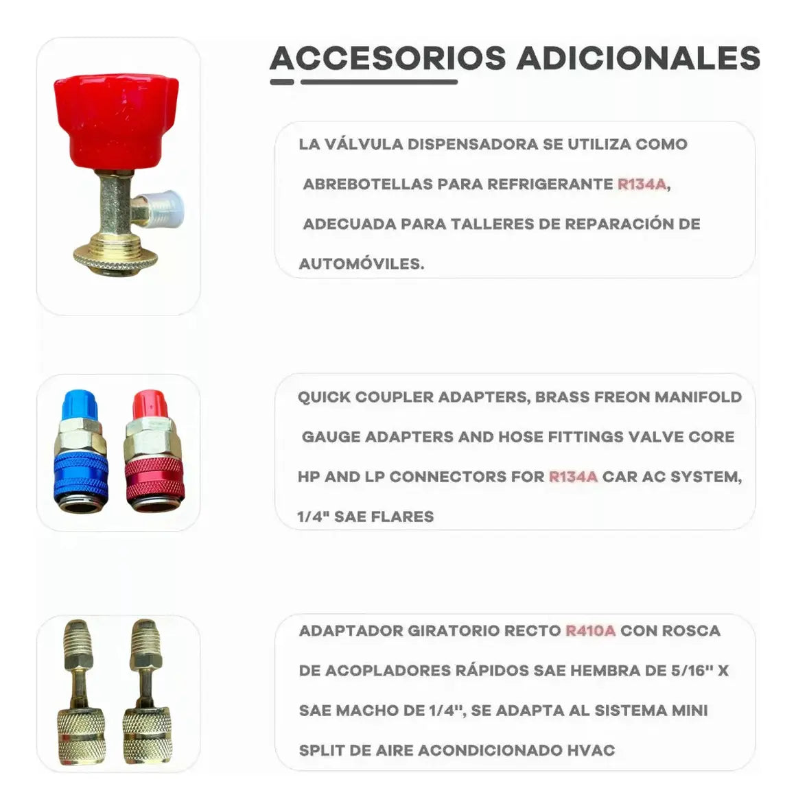 Juego Manometros Refrigeracion R410a R134a R22 R404a+5cabeza