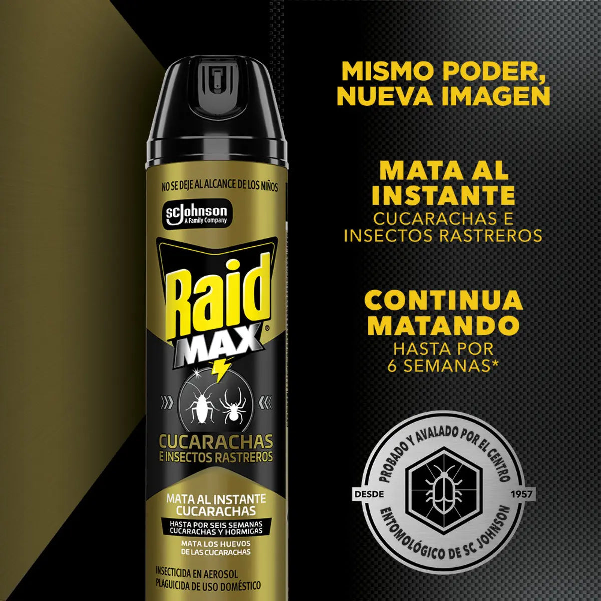 Insecticida en Aerosol Mata Cucarachas Raid Max 285ml