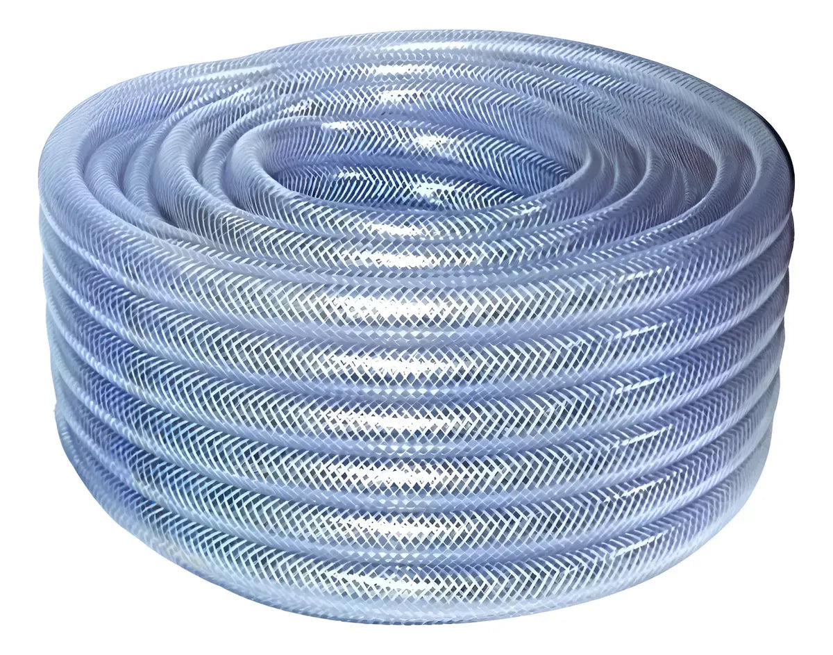 Manguera Tramada Transparente 3/4 Rollo De 15 Mts