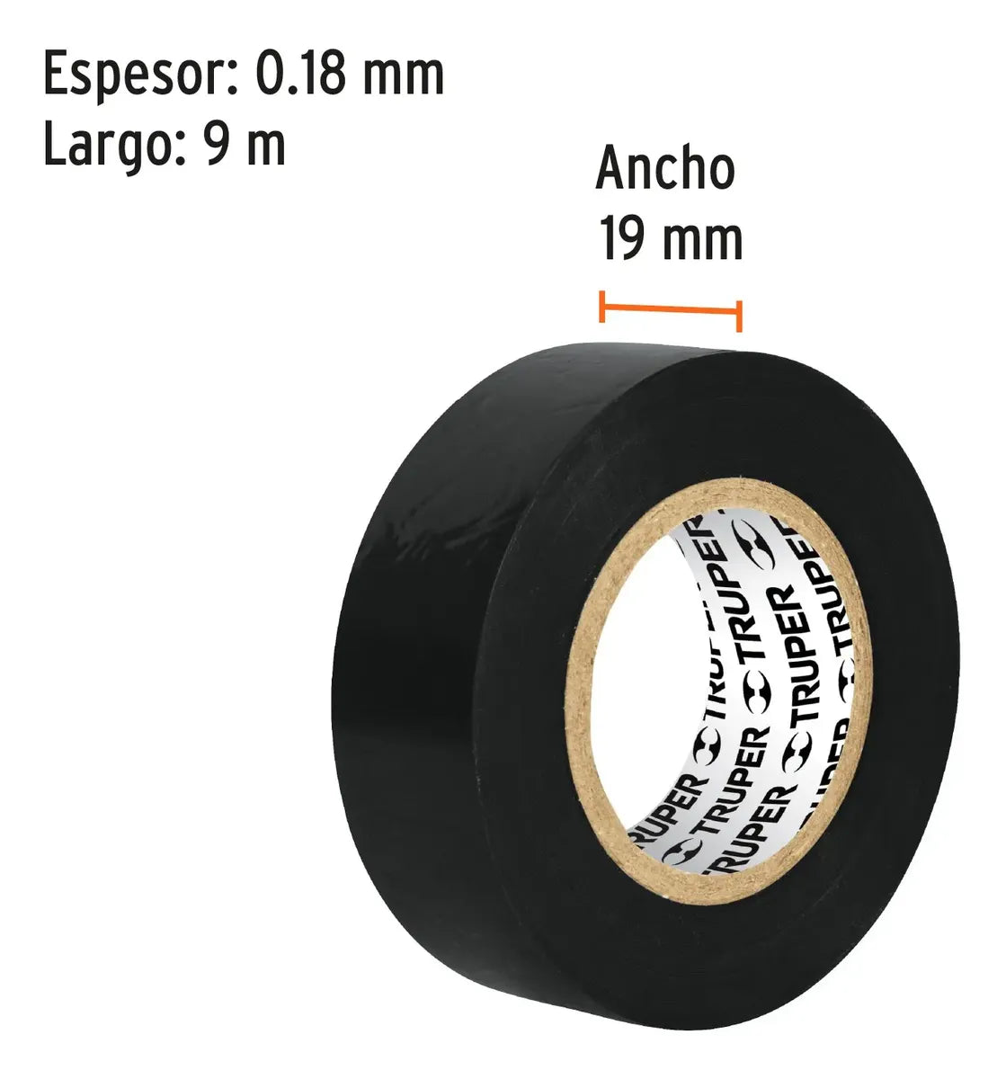 Cinta De Aislar #22 9 Metros Negra Truper 12501