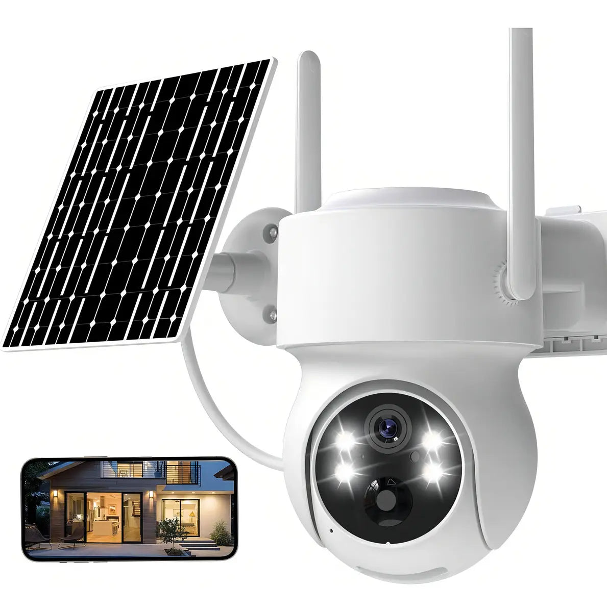 Cámara Seguridad WiFi Exterior Wonsdar 2MP Solar IP66 Visión Nocturna