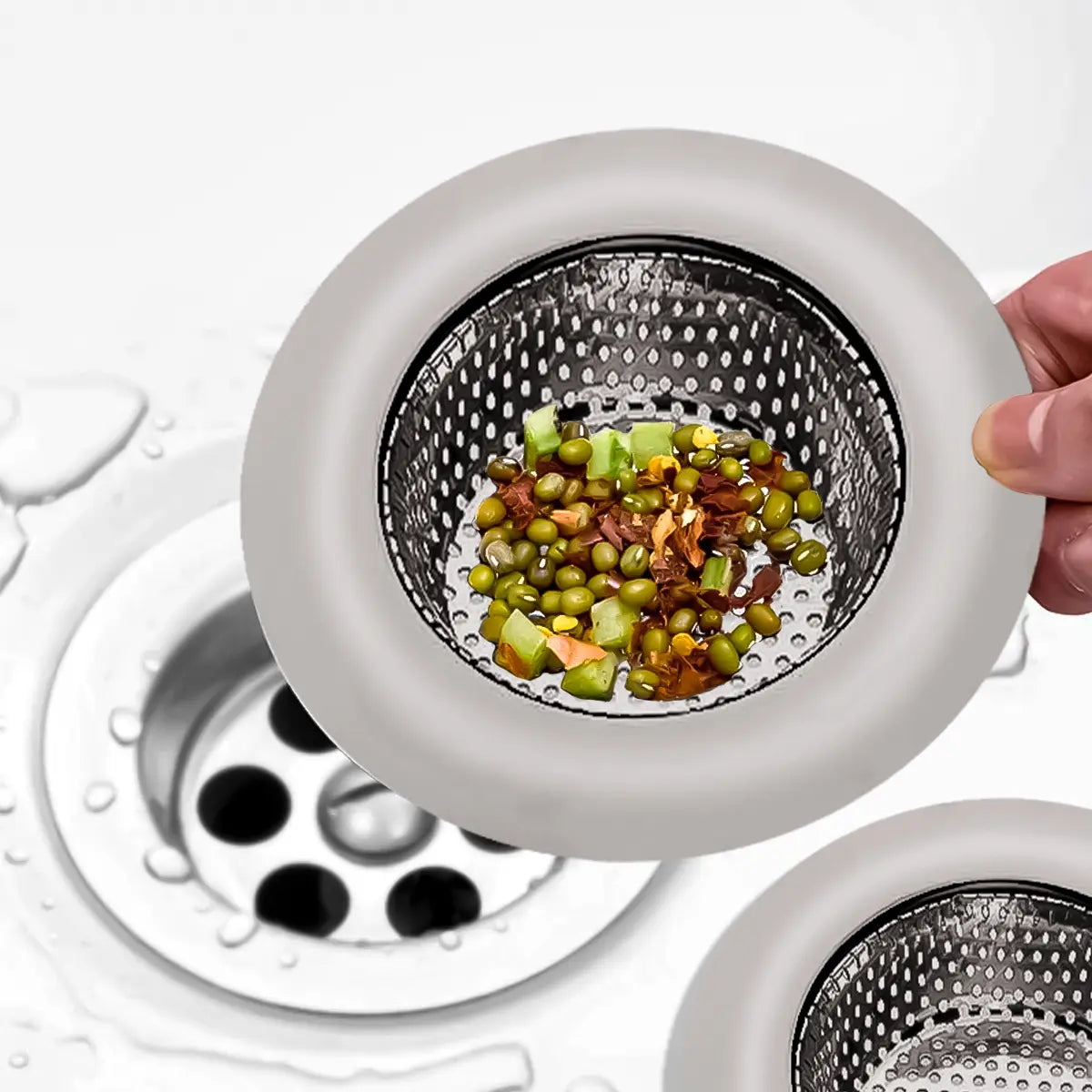 2 Pzs Coladora De Fregadero Tarja De Cocina En Acero Inoxidable 9 Cm, Rejilla Para Atrapar Restos De Comida. Fácil De Co
