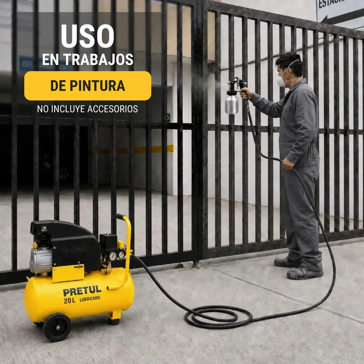Compresor horizontal lubricado PRETUL, 20L, 2-1/2HP, COMP-20LP