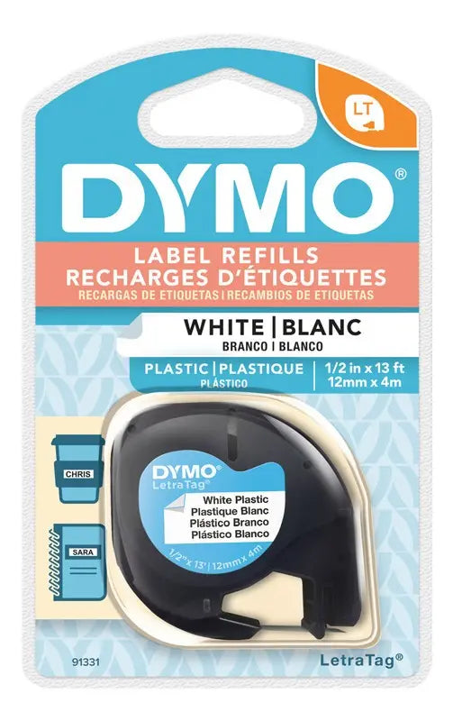 Etiquetas Dymo 91331 Plástico Blanco 12mm X 4m