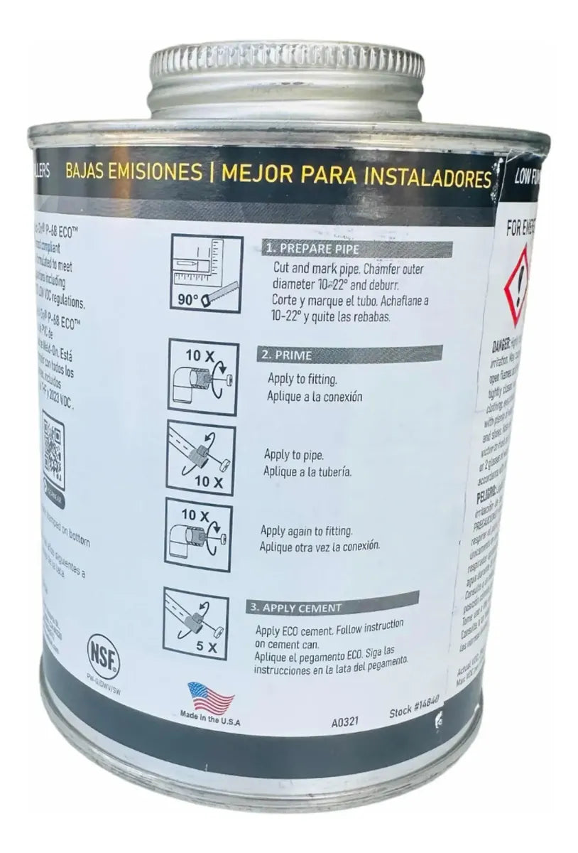 Eco Primer Weld On 1/2 Litro Transparente 16oz