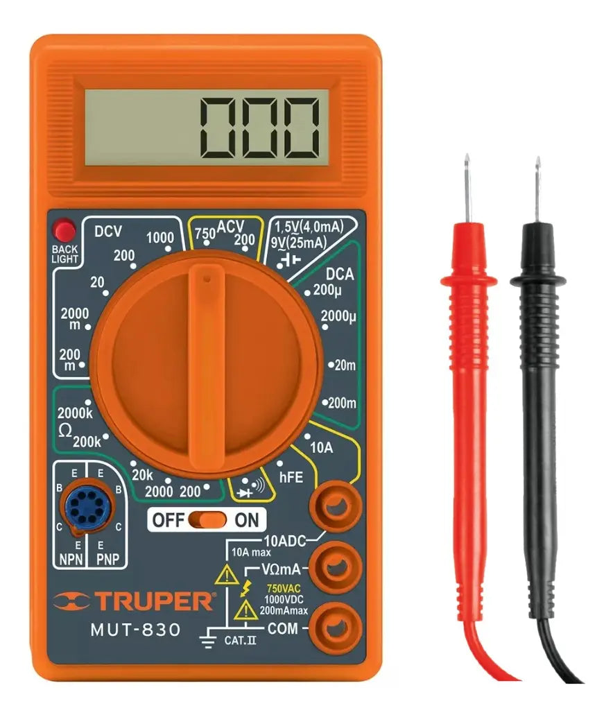 Multimetro Digital Truper Con Continuidad Audible Mut-830