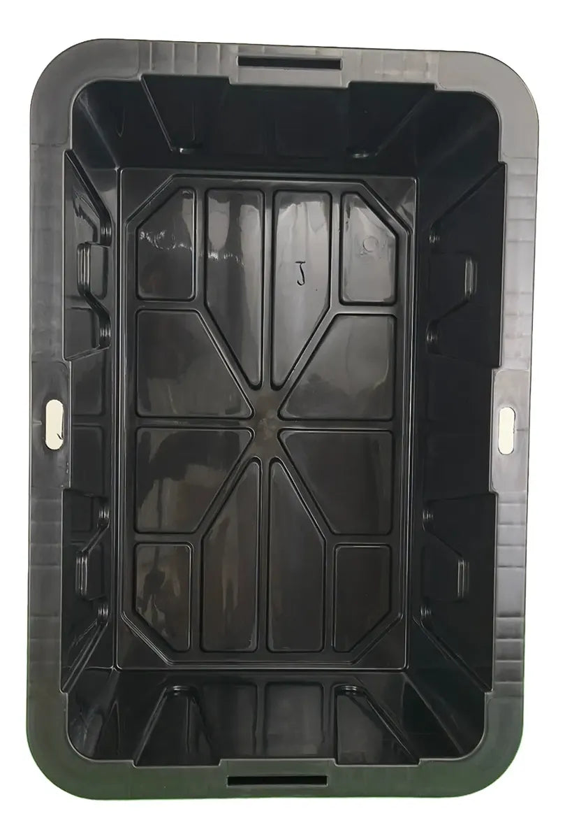 Caja De Plastico Negra Tapa Amarilla 42 Litros Uso Rudo 11ga