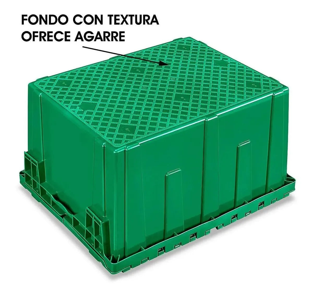 Contenedores Plásticos De Almacen - 66x48x36cm, Verde -3/paq