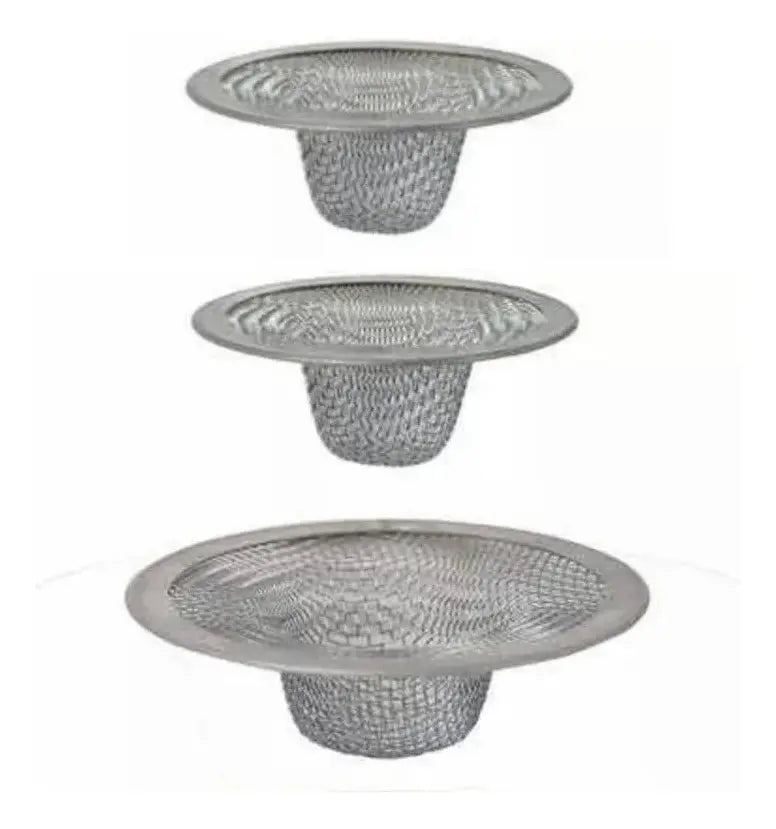 Set 3 Coladeras Malla Sink Strainer Fregadero Tarja Acero Inoxidable